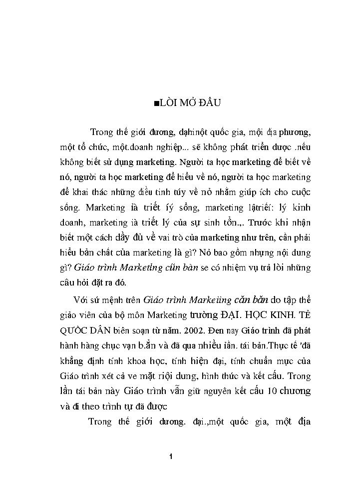 Giáo trình Marketing căn bản 